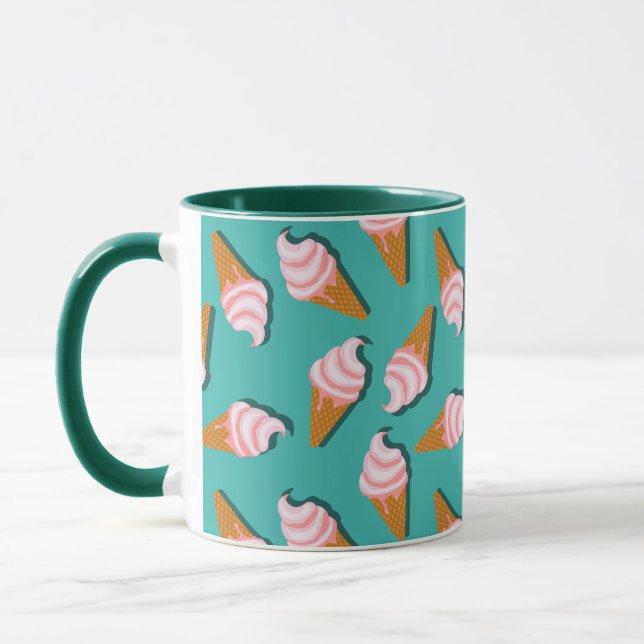 Waffle cones ice cream and frozen yogurt pattern c mugg (Vänster)