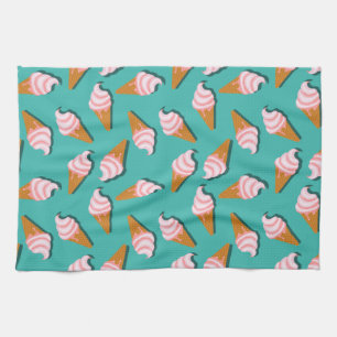 Waffle cones ice cream and frozen yogurt pattern kökshandduk