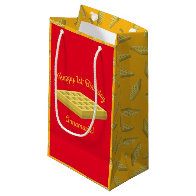 Waffle Cute Breakfast Brunch Kids 1:a födelsedag (Framsidan Vinklad)