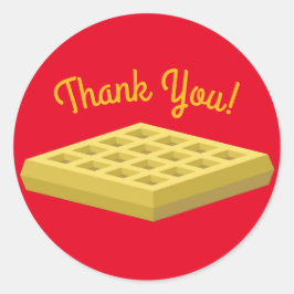 Waffle Cute Breakfast Brunch Kids 1:a födelsedag Runt Klistermärke