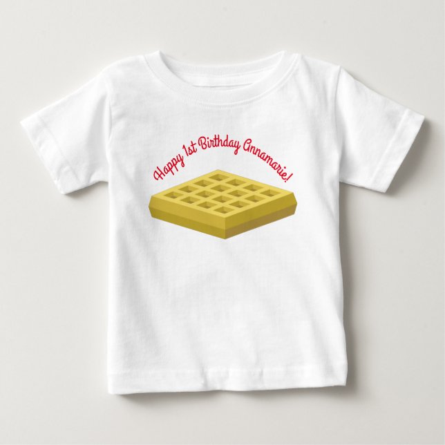 Waffle Cute Breakfast-Födelsedagsfest T Shirt (Framsida)
