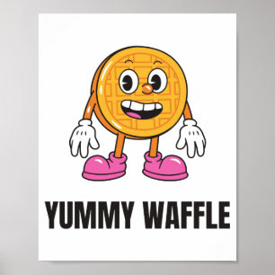 Waffle Food Kawaii Ansikte Poster
