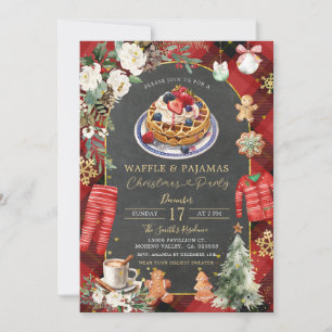 Waffle & Pajamas jul Plade Blommigt Party Inbjudningar