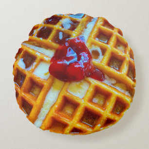 Waffle Photo Rund Kudde