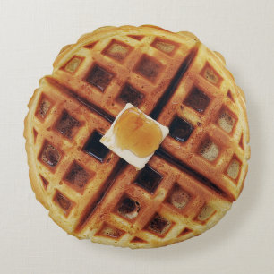 Waffle Round Pillow Rund Kudde
