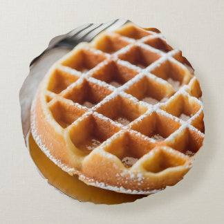 waffle rund kudde