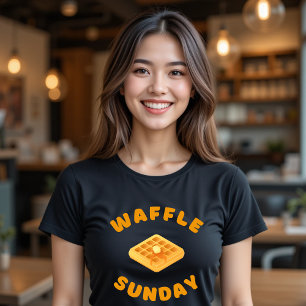 Waffle Söndag Funny Food T Shirt