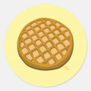 Waffle Sticker Runt Klistermärke