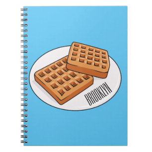 Waffle-tecknad illustration anteckningsbok