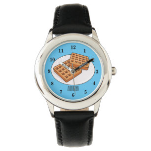 Waffle-tecknad illustration armbandsur