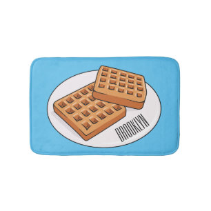 Waffle-tecknad illustration badrumsmatta