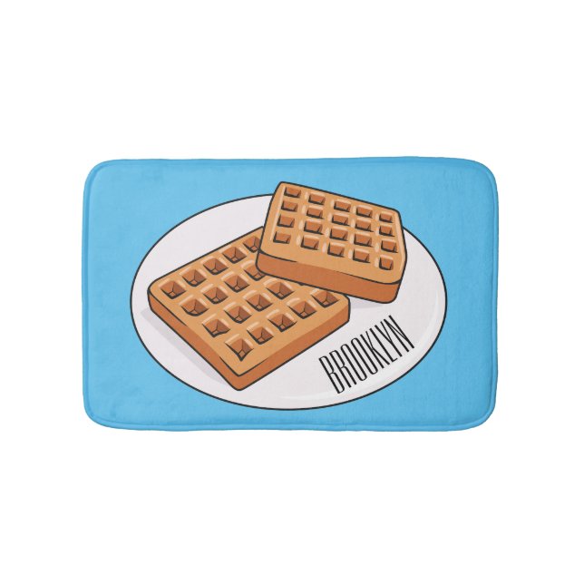 Waffle-tecknad illustration badrumsmatta (Framsidan)