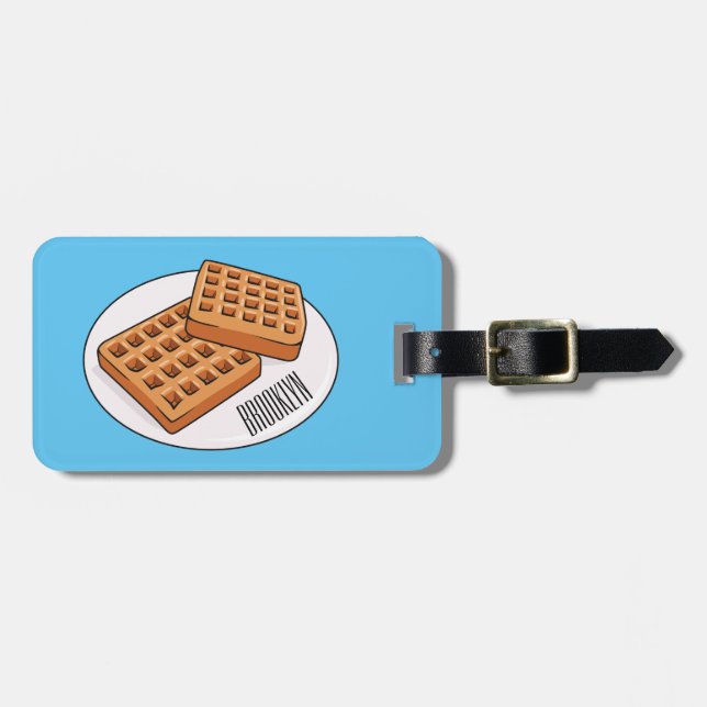 Waffle-tecknad illustration bagagebricka (Horisontell Framsida)