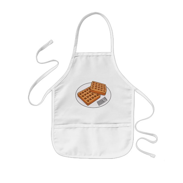 Waffle-tecknad illustration barnförkläde (Framsidan)