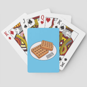 Waffle-tecknad illustration casinokort