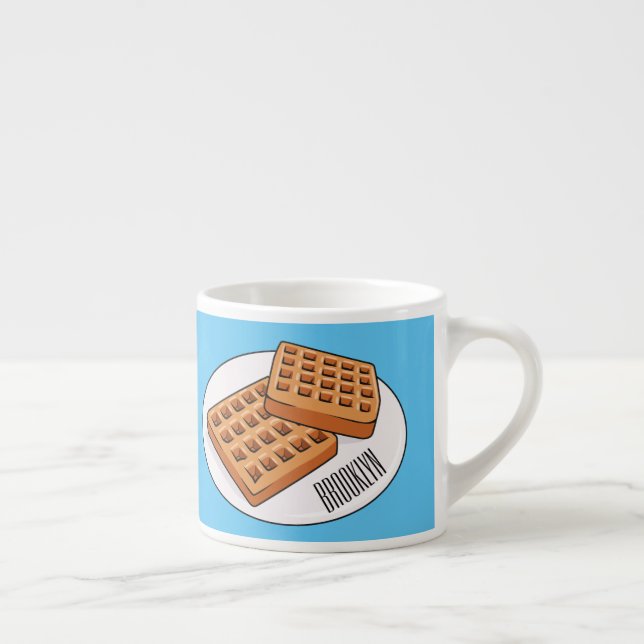 Waffle-tecknad illustration espressomugg (Höger)
