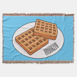 Waffle-tecknad illustration filt