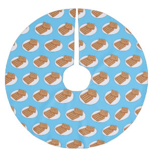 Waffle-tecknad illustration julgransmatta borstad polyester