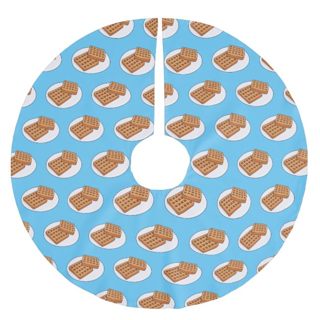 Waffle-tecknad illustration julgransmatta borstad polyester (Framsidan)