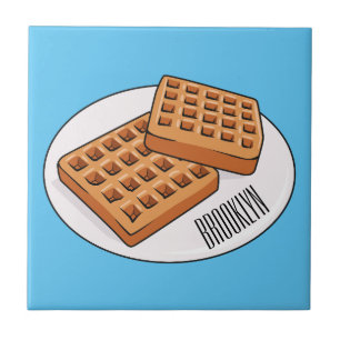 Waffle-tecknad illustration kakelplatta