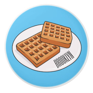 Waffle-tecknad illustration knopp