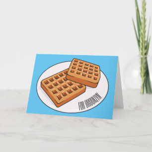 Waffle-tecknad illustration kort