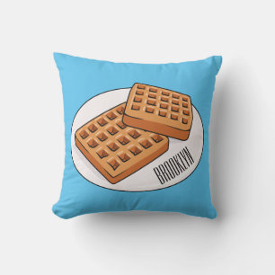Waffle-tecknad illustration kudde