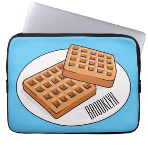 Waffle-tecknad illustration laptop fodral