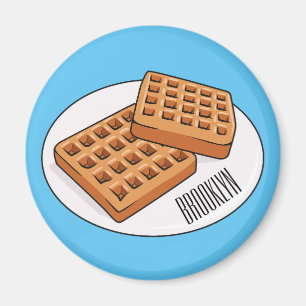 Waffle-tecknad illustration magnet