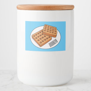 Waffle-tecknad illustration mat etiketter