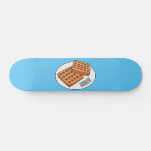 Waffle-tecknad illustration mini skateboard bräda 18,5 cm