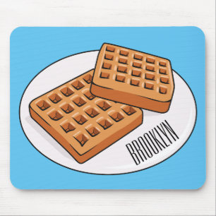 Waffle-tecknad illustration musmatta