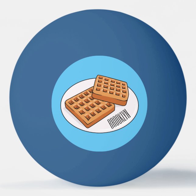 Waffle-tecknad illustration pingisboll (Framsidan)