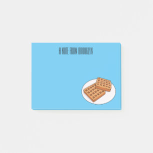 Waffle-tecknad illustration post-it block