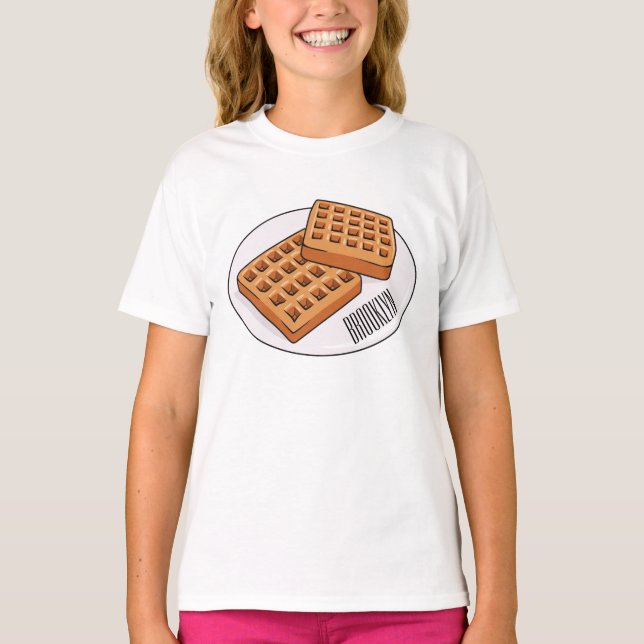 Waffle-tecknad illustration t shirt (Framsida)