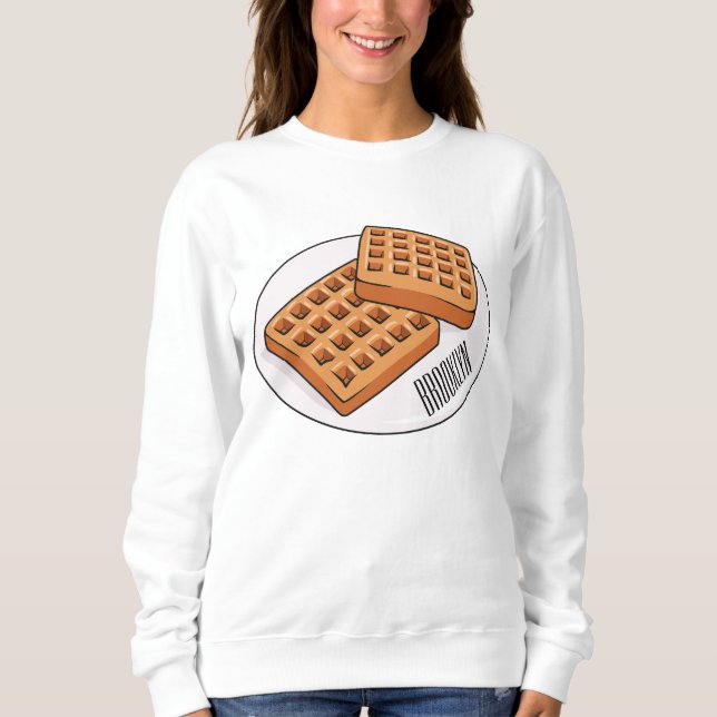 Waffle-tecknad illustration t shirt (Framsida)