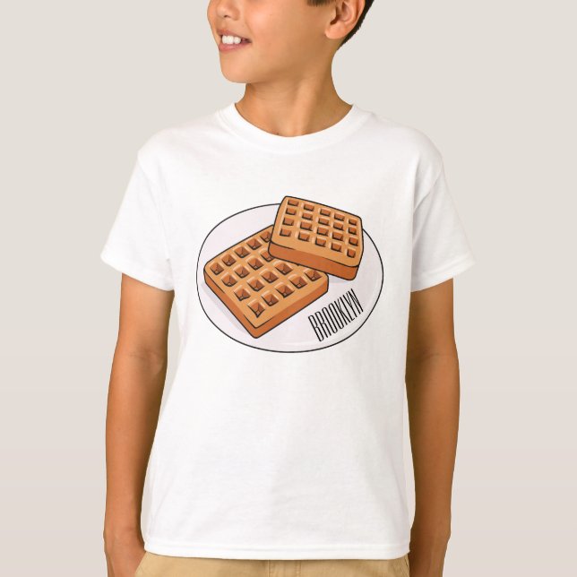 Waffle-tecknad illustration t shirt (Framsida)