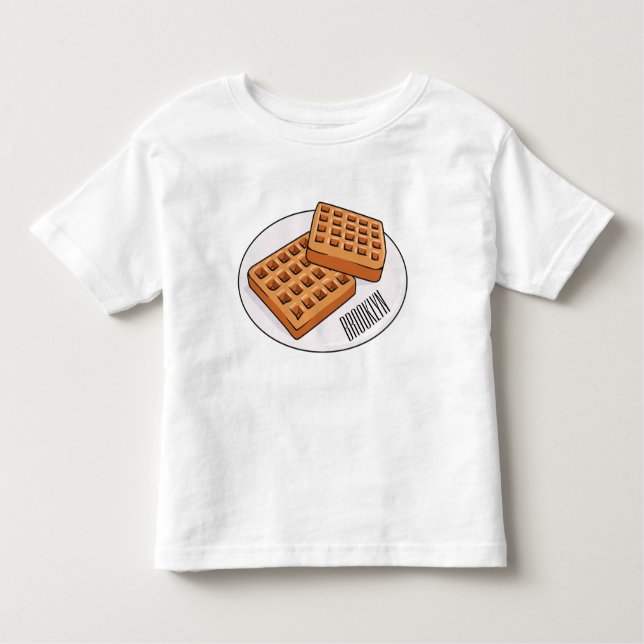 Waffle-tecknad illustration t shirt (Framsida)