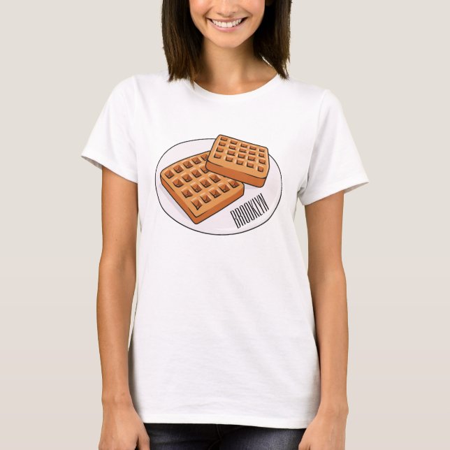 Waffle-tecknad illustration t shirt (Framsida)