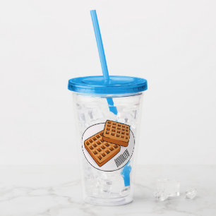 Waffle-tecknad illustration take away mugg