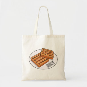Waffle-tecknad illustration tygkasse