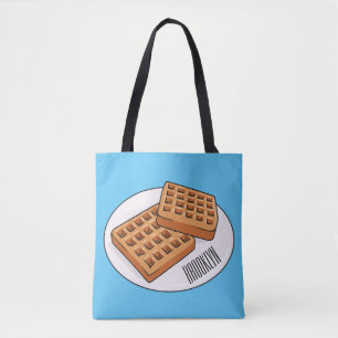 Waffle-tecknad illustration tygkasse