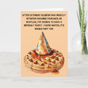 Waffle-Thated Satirical Birthday Bash Inbjudan