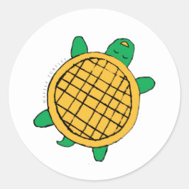 Waffle Turtles sticker Runt Klistermärke