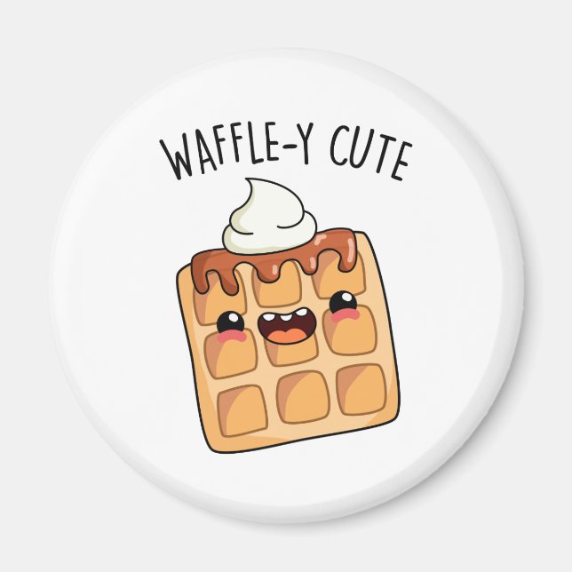 Waffle-y Funny Waffle Pun Magnet (Framsidan)