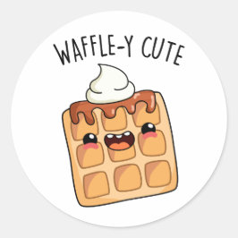 Waffle-y Funny Waffle Pun Runt Klistermärke