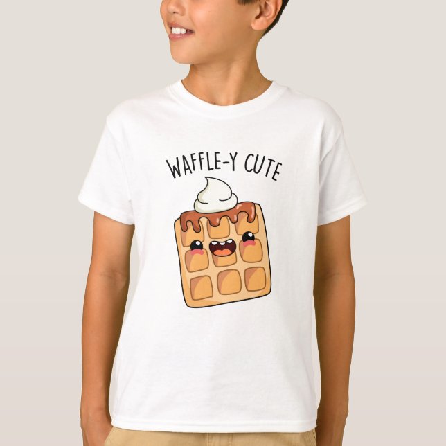 Waffle-y Funny Waffle Pun T Shirt (Framsida)
