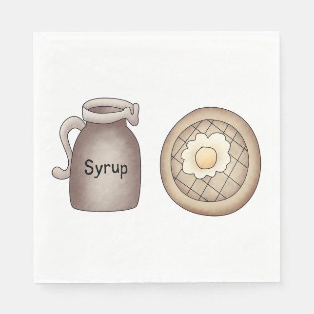 Waffles And maple Syrup Food Napkins Pappersservett (Framsidan)