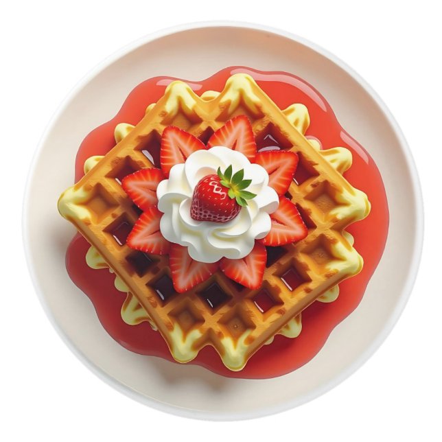 Waffles and Strawberries with Whipped Cream Knopp (Framsidan)