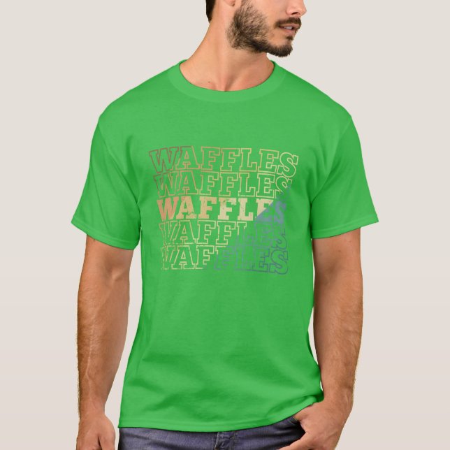 Waffles Frukost Bakverk Snabbmatsbagare retro T Shirt (Framsida)